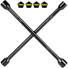 Chave Profissional de Roda Cruzada Modelo de Aço Durável Extremidade Aberta de 17-19-21-23 mm