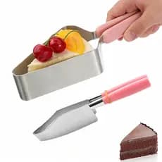 Faca para bolo de 1 peça, fatiador de bolo em aço inoxidável, pegador de bolo com cabo de plástico