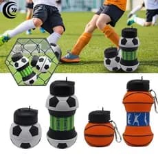 Garrafa 500ML Dobrável Eco Silicone Retrátil Bolas De Futebol garrafa de esportes Ar Livre infantil