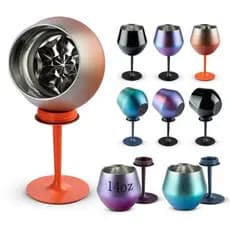Copo De Coquetel 2 Em 1 414ML Vinho Removível Forma De U Isolamento Duplo Café Com De Aço Inoxidável 304