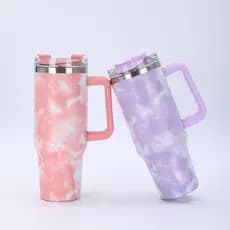 Copo Térmico Inoxidável Pintado Portátil 1.2L/1200ml Garrafa Térmica com Tampa e Canudo