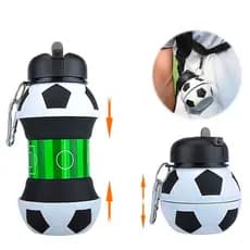 Copo de água esportivo de 500ml, copo de água dobrável de silicone ecológico, copo de água infantil