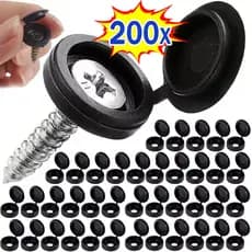 100/200 Pçs Carro Casa Decorativa Porcas Capa Unhas Pretas Tampas De Parafuso Plástico Capas Protetoras Dobrável Cruz Ta