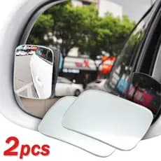 1 Par Espelho De Ponto Cego Rotação 360 Ajustável Grande Angular Quadrado Convexo Retrovisor Carro Acessório Universal
