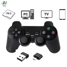 Kit 2 Controle Ps3 Sem Fio 2.4G Adaptador Compatível Com Telefones/Tablets/Caixas de TV/Tvs Android Phone—Com conversor