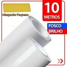 5 /10 Metros Adesivo Vinil Branco + Espátula para Aplicação Móveis Geladeira Fogão Decoração Lavável