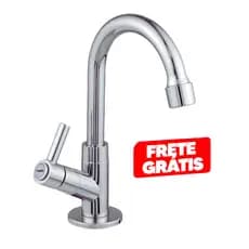 Torneira De Banheiro Moderna Cor Cromada ABS Resistente 1/4 de Volta Casa Escritório Shopping Luxo