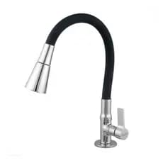 Torneira Flexível Cozinha Gourmet Pia Bancada Balcão Duas Saídas Jato Duplo Giro 360 Metal Promoção