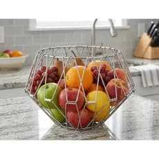Fruteira Moderna Aramada Ajustável 3 em 1 – Fruteira de Mesa Moderna Ajustável em 3 Alturas, Escolha o Tamanho