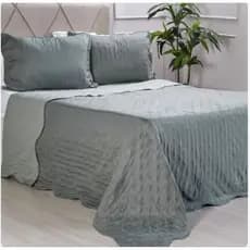 Kit Cobre Leito Colcha 03pçs Casal  Dupla Face Ultra Lisse Matelado