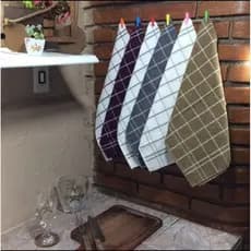Kit 06, 04 ou 02 panos de Copa Prato Chef Premium Xadrez 100% Algodão Atoalhados Felpudos
