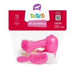 KIT DE BELEZA TATETI 6 PEÇAS BRINQUEDO INFANTIL FAZ DE CONTA 3+