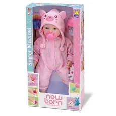 BONECA BEBÊ REBORN PIJAMA MENINA COM ACESSÓRIOS INFANTIL