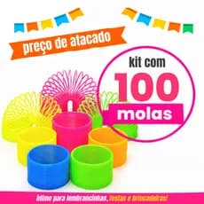 KIT COM 100 MOLA MALUCA COLORIDA BRINQUEDO INFANTIL ESPIRAL DIVERTIDA MINI TOYS