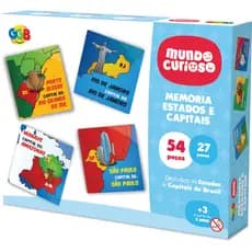 JOGO DA MEMÓRIA ESTADOS E SUAS CAPITAIS GGB 54 PEÇAS EDUCATIVO