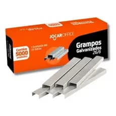 KIT 10 CAIXAS DE GRAMPOS 26/6 JOCAR OFFICE GALVANIZADO 5000 UNIDADES CADA