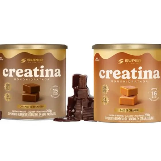 Dados de Creatina Saborosos de Caramelo Supernutrition 40 Unidades Para Treino Academia