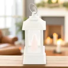 Mini Lanterna Decorativa Branca Natalina Luzes de Decoração 9cm