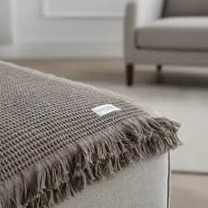 Manta Sofa Piquet Marrom Claro 2,20x2,50m Gigante Grossa Decorativa 100% Algodão Capa Protetora