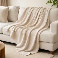 Manta Tricô Sofá Cama Trançada Gigante 1,40x2,00m Xale Poltrona Luxo Macia Quentinha