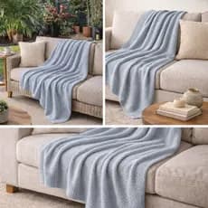 Manta Tricô Gigante 1,40x2,00m Sofá Cama Toque Macio Premium Luxo