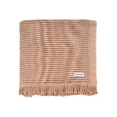 Manta Sofa Piquet Bege 2,00x1,50m Gigante Grossa Decorativa 100% Algodão Capa Protetora