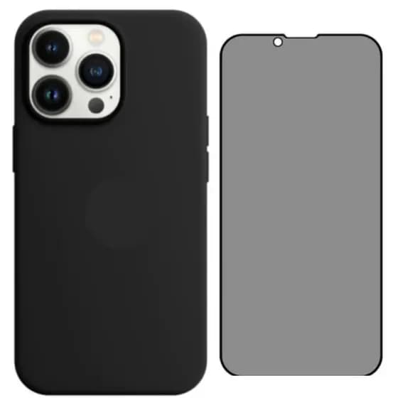 Capa Para iPhone 14 Pro Preta + Película Privacidade