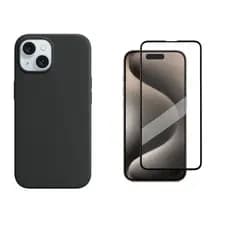 Capa Capinha Para iPhone 15 Preto + Película 3D