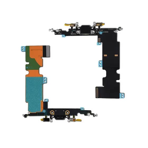 Flex De Carga Usb Dock Microfone Para iPhone 8 Plus Preto
