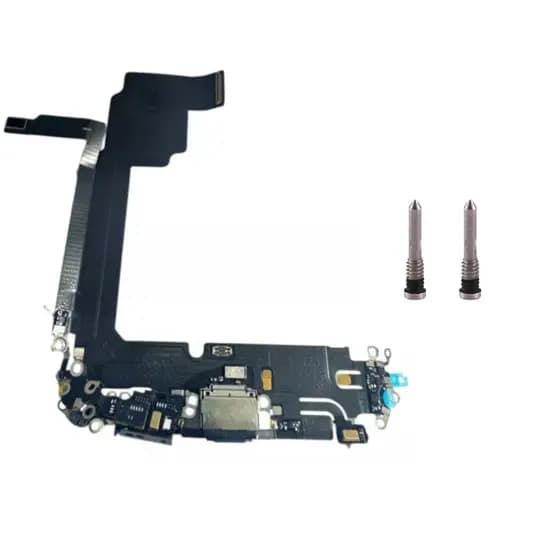 Conector Flex Dock De Carga Microfone Para iPhone 15 Pro Max + 2 Parafusos