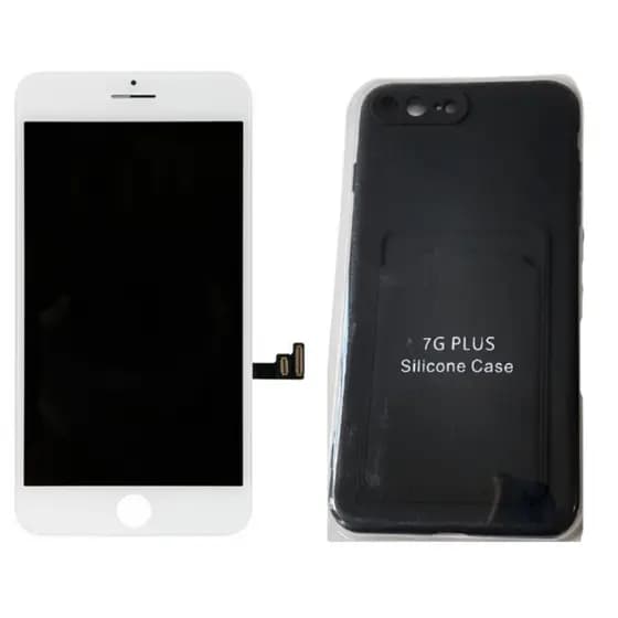 Tela Lcd Touch Para Iphone 7 Plus Branco+ Capa Capinha