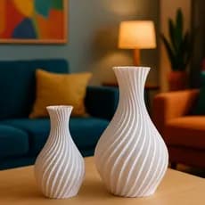 Kit 2 Vasos Espiral Decorativos Decoração Sala Mesa