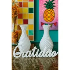 Decoração Gratidão Enfeite para Sala Mesa, Vaso Decorativo Geometrico e espiral
