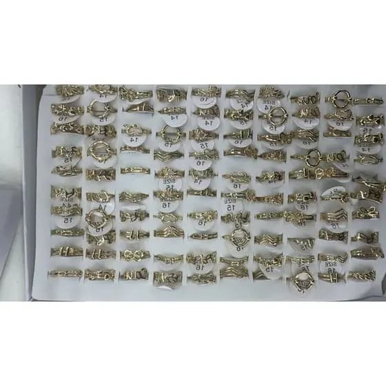 kit 10 pçs Conjunto Anel de falange de Estrela - Semijoia banhada 18k
