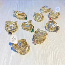 Kit 4 peças  Conjunto Atacado Anel de Pandoraa prata Tendência Verão  Bijuterias