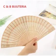 Kit 12 Pcs Leques De Mão - Madeira Natural tipo Bambu - Ideal Para Lembrancinha Festa Casamento