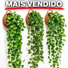 Kit 3 Arranjos:  são 6 Pendentes + 3 Vasos Sintéticos Trançados Decoração