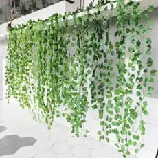 4 Metros Hera Verde Planta Artificial Trepadeira Ramas Folhagem Pendente