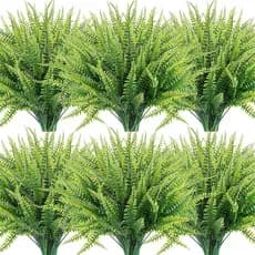 Kit 2 Plantas Artificial Verdes Samambaia Arbusto