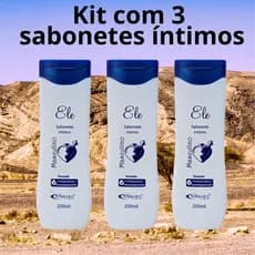 Kit 3 Sabonetes Líquidos Intimo MASCULINO Controle De Ph 200ml