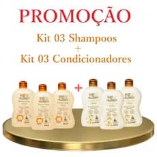 Kit 3 Shampoos + 3 Condicionadores Camomila Bebê Orgânico Natural - 200 ml cada