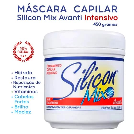 Máscara de Tratamento Capilar INTENSIVO Silicon Mix Avanti 450g Hidrata Restaura Brilho
