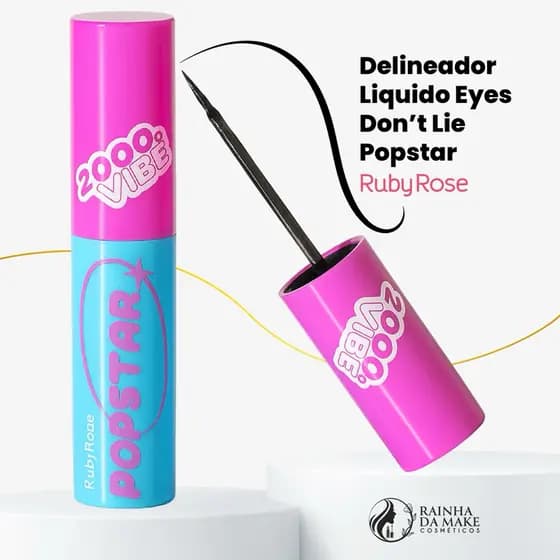 Delineador Liquido Ruby Rose Eyes Dont Lie Popstar Alta Pigmentação Longa Duração