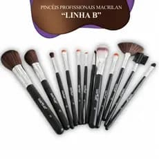Pincel De Maquiagem Macrilan Linha Black Linha B Profissional Cerdas Macias Alta Precisão