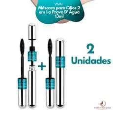 Kit 2 Mascara De Cílios Rímel 2 Em 1 Mega Lashes Vivai Prova D'Agua 13ml Alonga Da Volume
