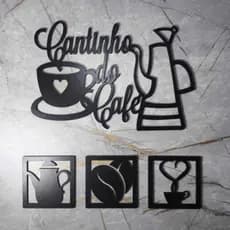 Conjunto Cantinho do Café em MDF – 4 Peças