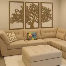 Kit 3 Quadros arvore da vida em mdf de 3mm vazado cru