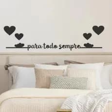 Frase de Parede Para Todo Sempre Dois Corações Decorativo MDF