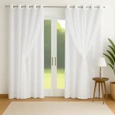 Cortina forro  microfibra e voil Mali Premium 3,00x2,80  Branco – Decoração, Estilo e Conforto p/ Quarto e Sala