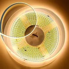 Fita Led Cob Super 5 Metros 12v 320leds Por Metro Ip20 Com Alto Brilho Branco Quente